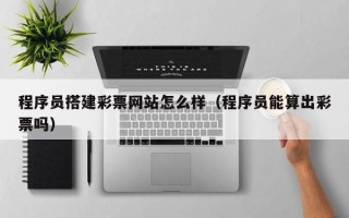 玉溪程序员搭建彩票网站怎么样（程序员能算出彩票吗）